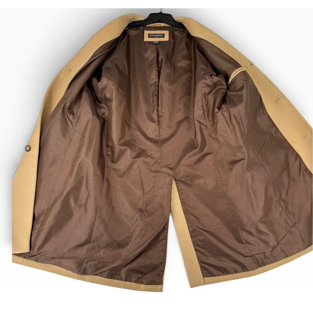 Banana Republic Overcoat Mens Large Camel 100% Wool